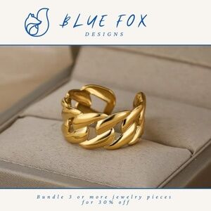 *NEW* 18K Gold Plated Stainless Steel Ring - Large Cuban Links (GOLD)